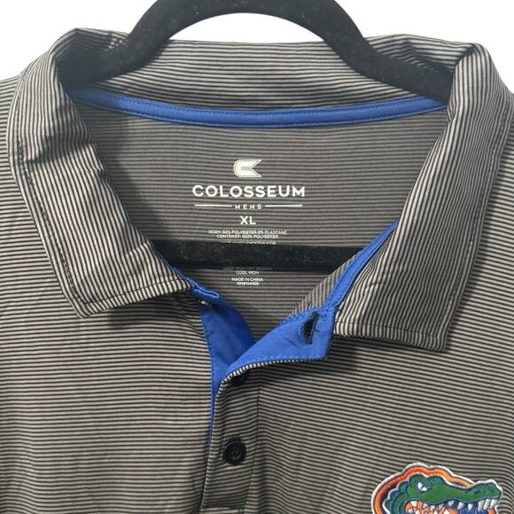 NWT!  Colosseum Black Gray Striped Florida Gators Cameron Polo - Size XL - Picture 5 of 9